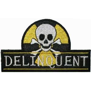  Delinquent Skull Crossbones Iron On Patch Kalan 
