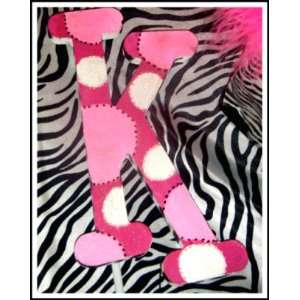  Hand painted wall letters, zebra hot pink 