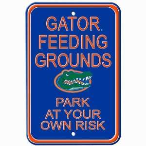   Royal Blue Steel Feeding Grounds Parking Sign