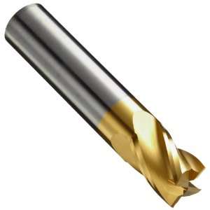 Precision Twist E1304G Solid Carbide End Mill, TiN Coated, 4 Flute 
