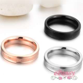   New Women 316L Stainless Steel Fashion Ring w Roman Numerals  