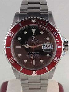SPECIAL EDITION ROLEX SUBMARINER RED BEZEL STAINLESS STEEL WITH DATE F 