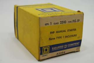 Square D FHP Manual Starter 55394 Class 2510 FG 1P NEW  
