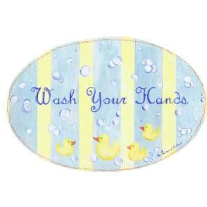    The Kids Room Wash Your Hands with Rubber Duckies Oval Baby