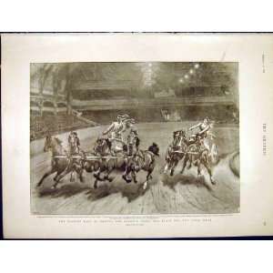  Chariot Race Barnum Bailey Circus Small Print 1898