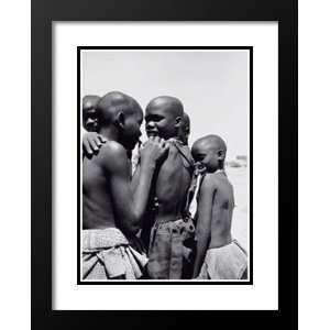 Depardon Framed and Double Matted 33x41 Village Children Of Virei 