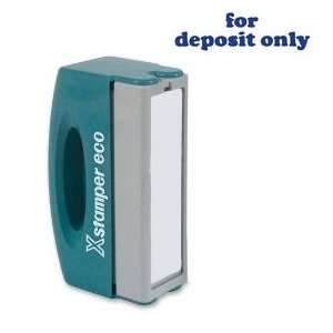 Xstamper Ecostamp For Deposit Only Title Stamp, 2 x 0.5 Inches, Blue 