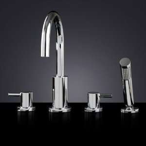  Rotunda Roman Tub Faucet with Hand Shower   Chrome