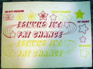 Vintage Fat Chance Decals. Fat City Cycles Gems  