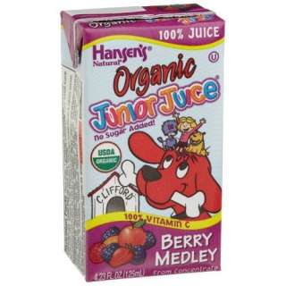 Hansens Junior Juice, Berry, Organic, 4.23 Ounce Aseptic Boxes (Pack 