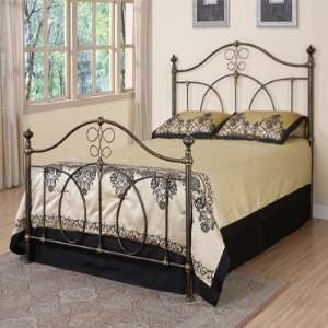  King Size Metal Headboard in Brushed Black over Gold