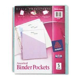  Ring Binder Polypropylene Pockets, 8 1/2 x 11, Assorted 