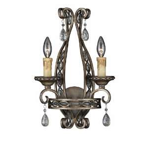  Triarch 32520/2 2 Light Romantique Wall Lamp, Platinum 