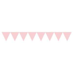  Classic Pink Paper Flag Banners   Polka Dots Patio, Lawn 