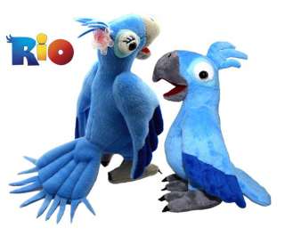 RARE RIO The Movie Character Plush Soft Toy Blu and Jewel Parrot 