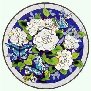 Gardenias   Glass Table by Joan Baker 