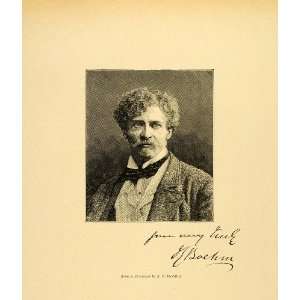  1887 Wood Engraving Joseph Edgar Boehm Artist Portrait 