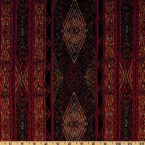  44 Wide Northern Lights Folk Stripe Magenta Fabric By 