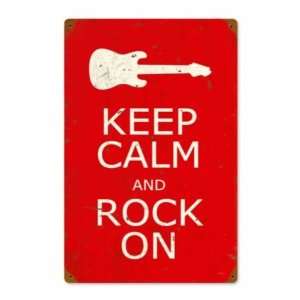    Keep Calm And Rock On Funny Vintage Metal Sign