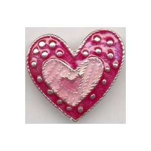  Beautiful Enameled Button 1in Red Heart (3 Pack) Pet 