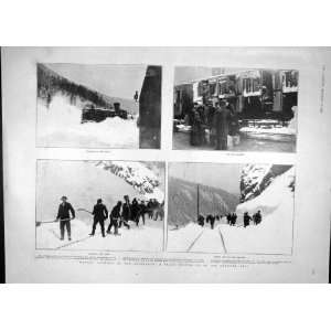  1904 SNOW BRENNER PASS RAILWAY TRAIN SHIP BRITANNIA