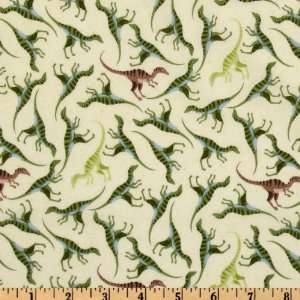  44 Wide Dinosauria Mini Dinos Cream Fabric By The Yard 