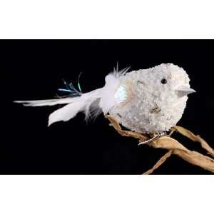   Beaded White Artificial Birds for Wedding, Party and Event Decorating