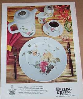 77 Ebeling & Reuss Kaiser Lauriane dinnerware PRINT AD  