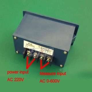 AC 0 599V Digital Red LED Voltmeter Panel Meter AC 220V Power  