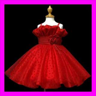 8ua1 RED NEW Flower Girls Pageant Wedding/Party/Dress 6 7age  