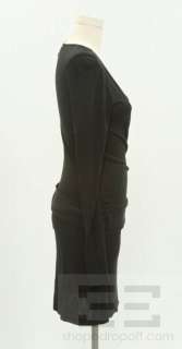 DVF Diane Von Furstenberg Black Knit Long Sleeve Wrap Dress Size 4 