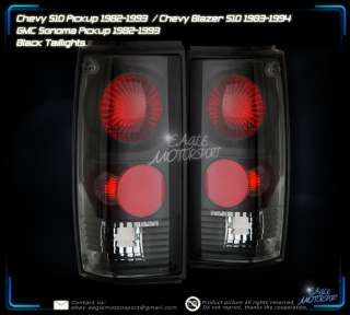 82 93 CHEVY S10/BLAZER BLK REAR BRAKE TAIL LIGHTS LAMPS  