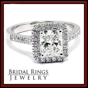 00ct H I Astounding Radiant Cut Diamond Engagement Ring 14k White 