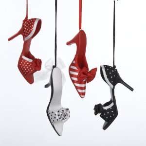 12 Fashion Avenue Polka Dot and Striped High Heel shoe 