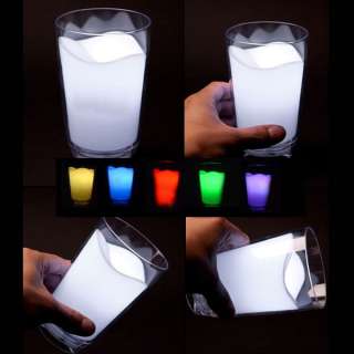 Novelty Originality Milk Glass Cup White LED Night Light Table Lamp 
