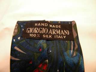 Giorgio Armani abstract blue/green silk tie  