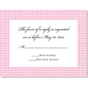  Trendy Pink Gingham on Crystal Response Cards