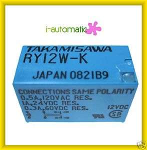 Takamisawa RY12W K 12VDC Dip Relay DPDT 1A 24VDC Japan  
