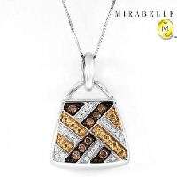 MIRABELLE Handbag Pendant Diamond Sapphire Necklace 18  