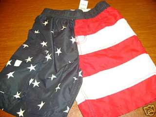 NWT TCP childrens place July 4th swimming trunks 5 6  