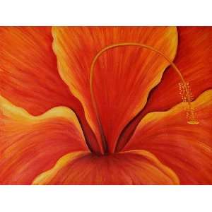  Art Reproduction Oil Painting   Romantic Golden Hibiscus 