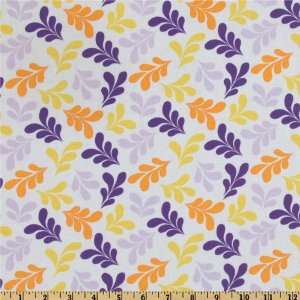  44 Wide Morning Tides Leaves Purple Fabric By The Yard 