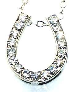 Horseshoe Silver Tone Pendant Chain Necklace New  