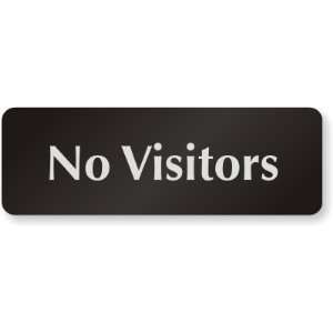  No Visitors DiamondPlate Aluminum Sign, 6 x 2 Office 