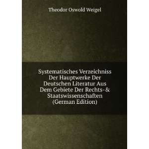   Staatswissenschaften (German Edition) Theodor Oswold Weigel Books