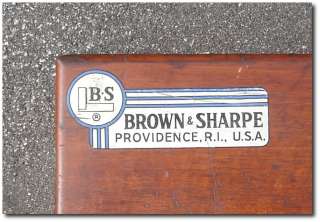 Vintage BROWN & SHARPE Tools WOOD MACHINIST Tool Box Case Chest 