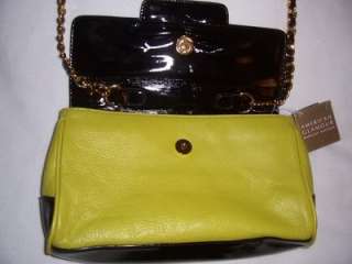 AMERICAN GLAMOUR LIME GREEN CLUTCH HANDBAG GOLD CHAIN ~ LOWEST PRICE 