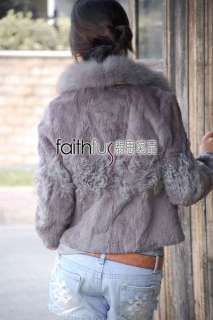 Sheared Rabbit Fur Jacket with Fox Fur collar  