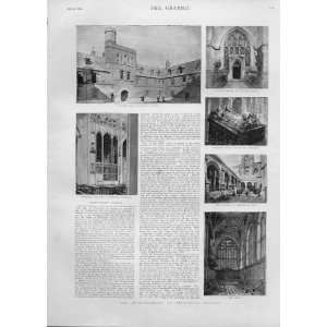  Winchester School & College 1893 Old Prints