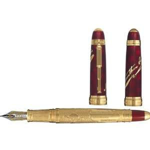   Lewis Ruby Red Gold Vermeil Fine Fountain Pen